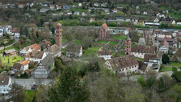 Aerial view of Hirsau Abbey