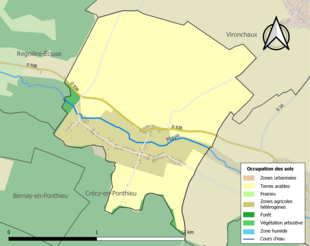 Kolorowa mapa przedstawiająca użytkowanie gruntów.