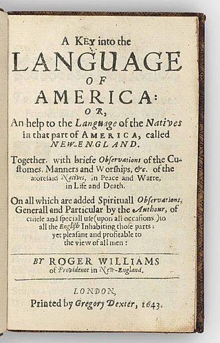 <i>A Key into the Language of America</i> 1643 book by Roger Williams