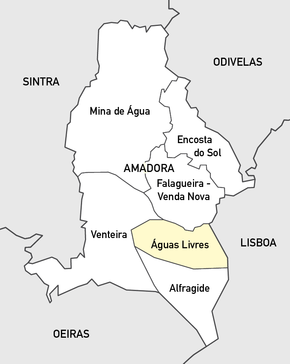 Localização no município de Amadora