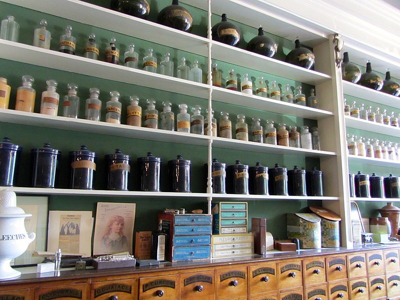 File:Ancient Apothecary Organized Shelves (10157050846).jpg