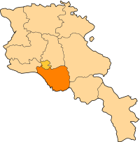 Mapa da província arménia de Ararate