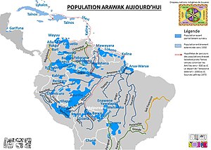 Аравацькі мови у Південній Америці та на Карибах