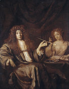 Attributed to Ary de Vois. Portrait of Adriaan Beverland 1670-1685. oil on panel medium QS:P186,Q296955;P186,Q106857709,P518,Q861259 . 35 × 27.5 cm (13.7 × 10.8 in). Amsterdam, Rijksmuseum Amsterdam.