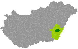 Districtul Békés - Harta