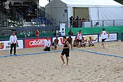 Deutsch: Beachhandball Europameisterschaften 2019 (Beach handball Euro); Tag 3: 4. Juli 2019 – Männer, Platzierungsrunde Gruppe III, Slowenien-Türkei 0:2 (18:18, 22:23) English: Beach handball Euro; Day 3: 4 July 2019 – Men Consolation Round Group III – Slovenia-Turkey 0:2 (18:18, 22:23)