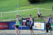 Deutsch: Beachhandball Europameisterschaften 2019 (Beach handball Euro); Tag 4: 5. Juli 2019 – Männer, Viertelfinale, Dänemark-Frankreich 2:0 (19:14, 12:10) English: Beach handball Euro; Day 4: 5 July 2019 – Quarter Final Men – Denmark-France 2:0 (19:14, 12:10)