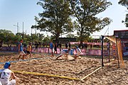 Deutsch: Beachhandball bei den Olympischen Jugendspielen 2018; Tag 3, 9. Oktober 2018; Jungs, Vorrunde, Gruppe B - Kroatien-Paraguay 2:0 English: Beach handball at the 2018 Summer Youth Olympics at 9 October 2018 – Boys Preliminary Round Group B‎ – Croatia-Paraguay 2:0