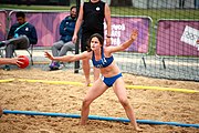 Deutsch: Beachhandball bei den Olympischen Jugendspielen 2018; Tag 6, 11. Oktober 2018; Mädchen, Platzierungssspiel Ränge 11-12 – Amerikanisch Samoa-Mauritius 2:1 English: Beach handball at the 2018 Summer Youth Olympics at 11 October 2018 – Girls Placement Match 11-12 – American Samoa-Mauritius 2:1