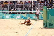 Deutsch: Beachvolleyball bei den Olympischen Jugendspielen 2018; Tag 11, 17. Oktober 2018; Mädchen, Finale – Italien (Claudia Scampoli & Nicol Bertozzi)- Russland (Maria Woronina & Maria Botscharow) 0:2 (19–21/19–21) English: Beach volleyball at the 2018 Summer Youth Olympics at 17 October 2018 – Girls Final – Italy (Claudia Scampoli & Nicol Bertozzi) - Russia (Maria Voronina & Maria Bocharova) 0:2 (19–21/19–21)