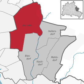 Расположение района в округе Марцан-Хеллерсдорф