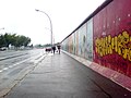 Remaining stretch of the Wall near Ostbahnhof in Friedrichshain called East Side Gallery, August 2006