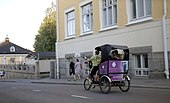 Biketaxi rickshaw in Kuopio, Finland. Biketaxi Kuopio.jpg