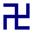 Blue left-handed Swastika.svg