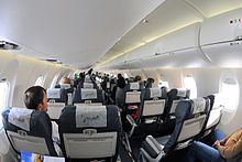 L'interno di un Bombardier CRJ1000.