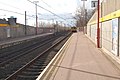 Looking west along Platform 1 to an approaching train 24 February 2008