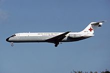 Squadron C-9A approaching Misawa Air Base, Japan C-9A (21807406022).jpg