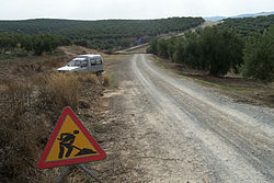 Camino rural en obras en Jaén, España