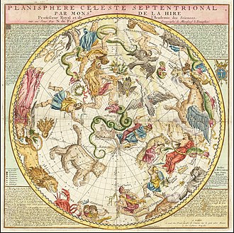 Planisphere of the Septentrional Heavens, c. 1720 Ca. 1720 chart of the constellations of the Northern Hemisphere.jpg