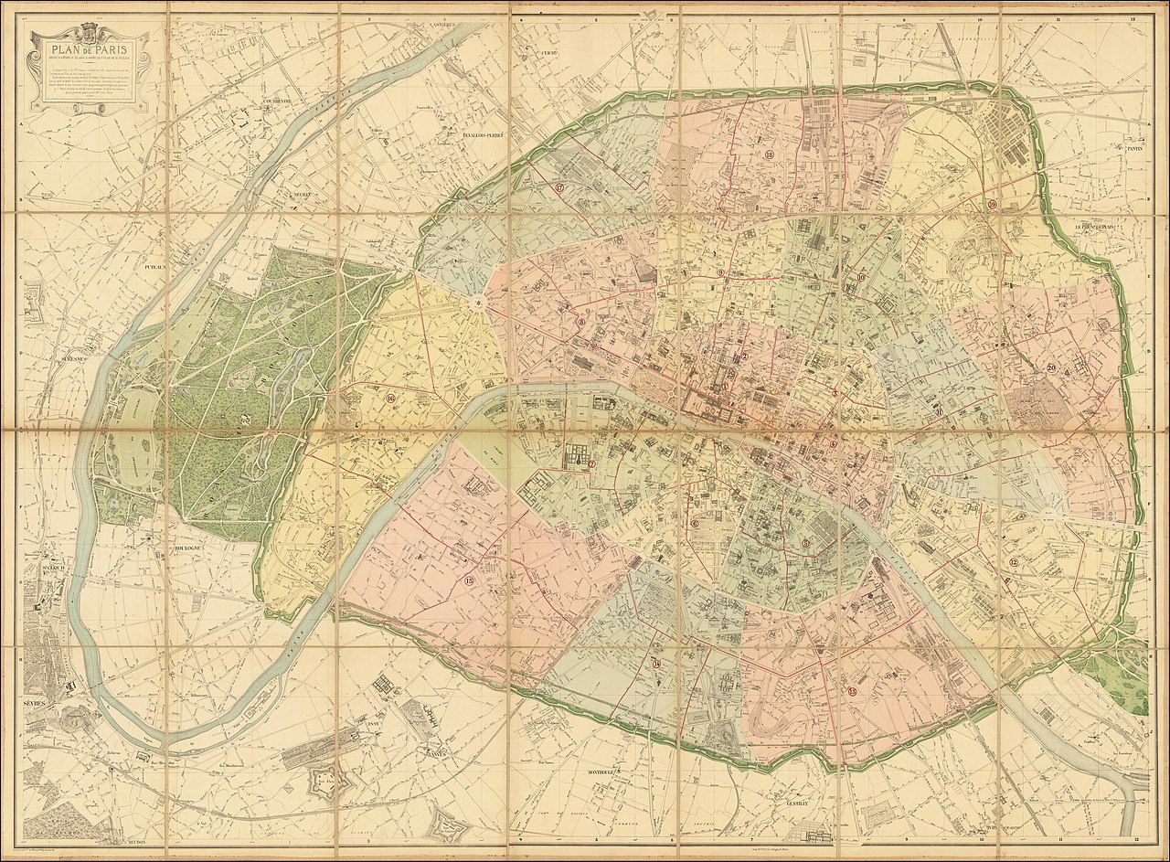 Map of the studied sites. Yellow: Musée de Cluny (Paris); green