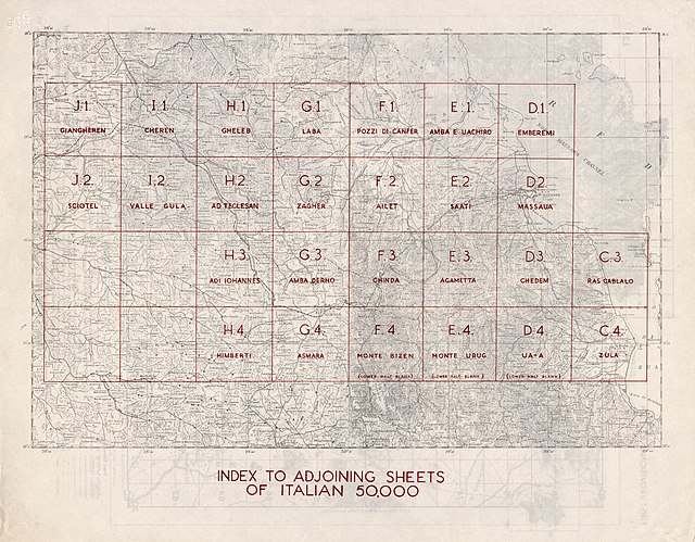 Carta topografica della Colonia Eritrea alla scala di 1-100,000 Stock Photo  - Alamy