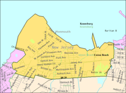 Census Bureau map of Union Beach, New Jersey