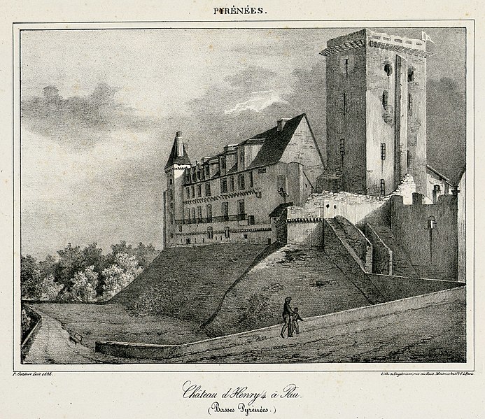 File:Château d'Henri IV à Pau (Basses Pyrénées) - 1828 - Fonds Ancely - B315556101 A GELIBERT 1 036.jpg