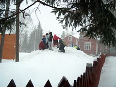 School children enjoying the snow - Kerava, Finland