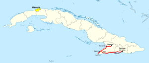 Circuito Sur de Oriente map (Cuba).png