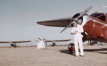 Civilian training school students and instructors at Meacham Field in 1942