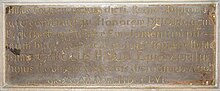 College Hall was the first building at Columbia until its demolition in 1857. Its cornerstone is installed in the Trustees' Room. CollegeHallCornerstone.jpg