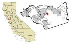 Contra Costa County California Incorporated and Unincorporated areas Clayton Highlighted.svg
