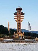 Wayside cross at the entrance to Domașnea