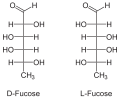 Deutsch: Struktur von Fucose English: Structure of fucose