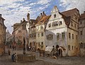 Georg Dehn: Altstadtansicht (sieht nach Süddeutschland aus, ich dachte spontan an Überlingen, das ist es aber wohl nicht)