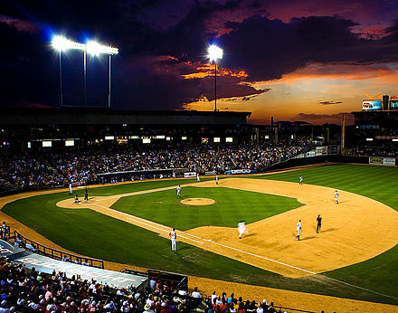 An Express game at the Dell Diamond at night