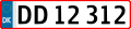 2009-style Danish registration plate for common vehicles