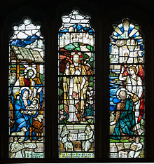 Stained glass window in memory of Cecil Frances Alexander, in St Columb's Cathedral, Derry, Northern Ireland.