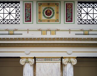 Polychrome Greek Revival Ionic capitals in the Washington Union Station, Washington, D.C., US, by Daniel Burnham, c.1907