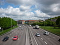 Odcinek autostrady na południe od węzła Olskroksmotet w Göteborgu