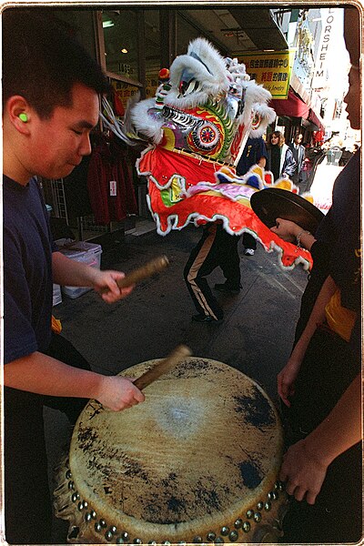 File:Earplugs are used during drumming for Dragon dance.jpg