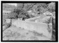 Elevation shot of large rectangular rearing tanks (pair). Warehouse in the background. View to the north. - Prairie Creek Fish Hatchery, Hwy. 101, Orick, Humboldt County, CA HAER CA-334-31.tif