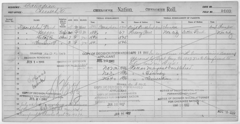 File:Enrollment for Cherokee Census Card D169 - NARA - 251917.tif