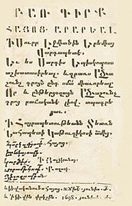 Первая страница объяснительного словаря Еремии Мегреци, 1698 год[144]