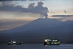 Eruption of Raung Volcano (2015) from Bali strait at dawn.jpg