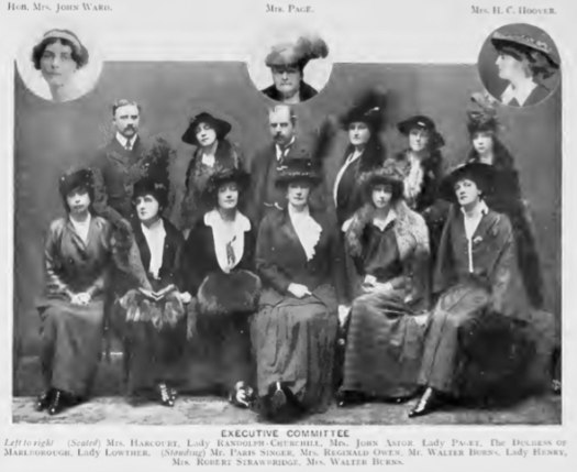 The executive committee of the American Women's War Relief Fund, circa 1914. Executive committee of the American Women's War Relief Fund.jpg