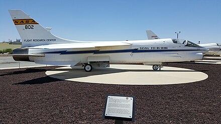 NASA F-8C on display at Edwards Air Force Base