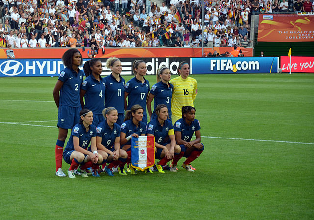 The French team at the 2011 Women's World Cup prior to the 2–4 first round loss to Germany on 5 July 2011.