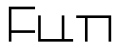 "Fun" spinonym, the same glyph in different orientations shapes the three letters of the word.