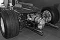 Heckansicht mit dem Ferrari Type 205/B Motor mit knapp 1,5 Litern Hubraum